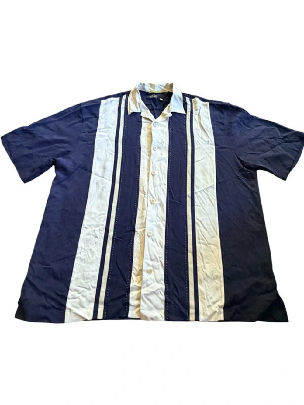 Nat Nast Luxury 100% Silk Vintage Mens Striped Shirt XL skuA